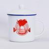 Retro Ceramic Mug with Lid: Nostalgic Imitation Enamel Design, Creative Office Tea Cup.