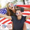 1/5/24Pcs Independence Day Glasses Flag Set Red White Blue Star Striped Pattern Shutter Glasses American Flag 4th of July Party Favorite Accessory Kit