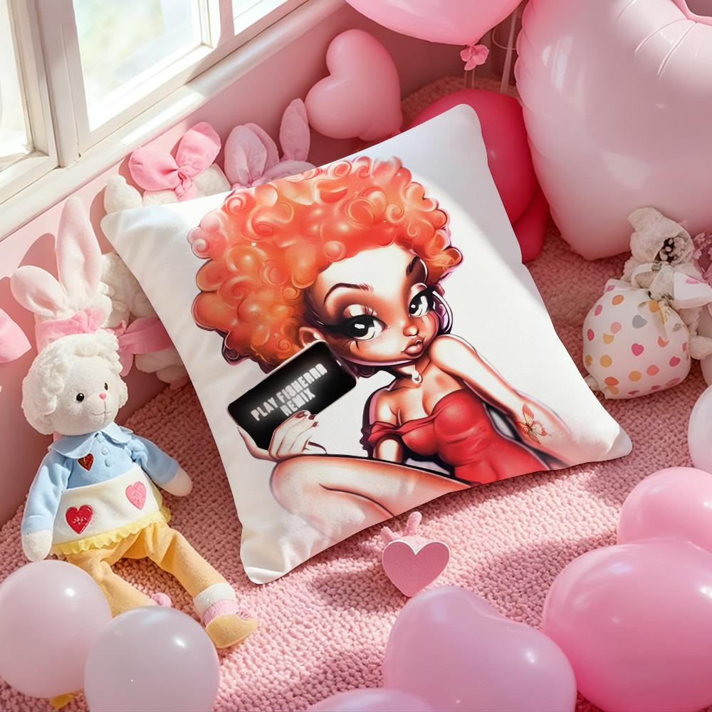 

I-Ice S-Spice Rapper Cushion Cover Pattern Printed Pillowcase for Living Room Sofa Cushion Cover & Bedroom Decor 12x12Inch
