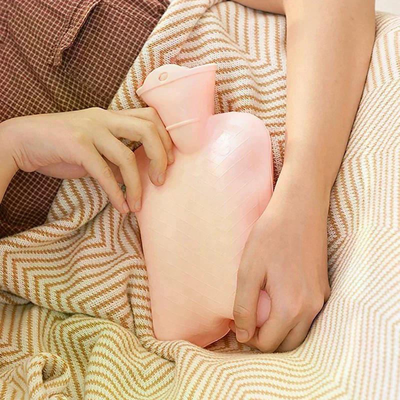 1000ML Hand Warmer Hot Water Bottle Injection Water Heating Reusable PVC Warm Kettle Warm Bed Hot Water Bag Girl Winter