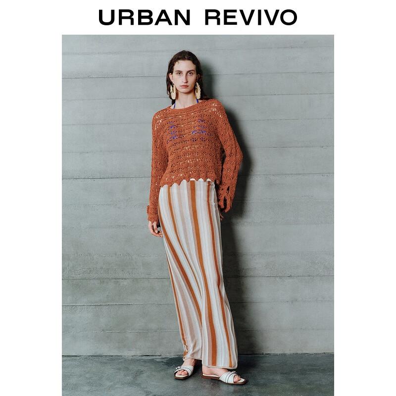 UR 2025 Autumn Women's Casual Hollow Knit Cardigan