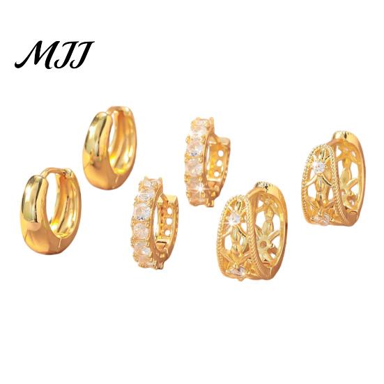 Non Pierced Earring 3 Pairs Ear Cuffs, Minimalist Metal Hollow Zirconia Clip-on Earrings Stackable Set for Women, Fashionable Jewelry Daily Wear Women