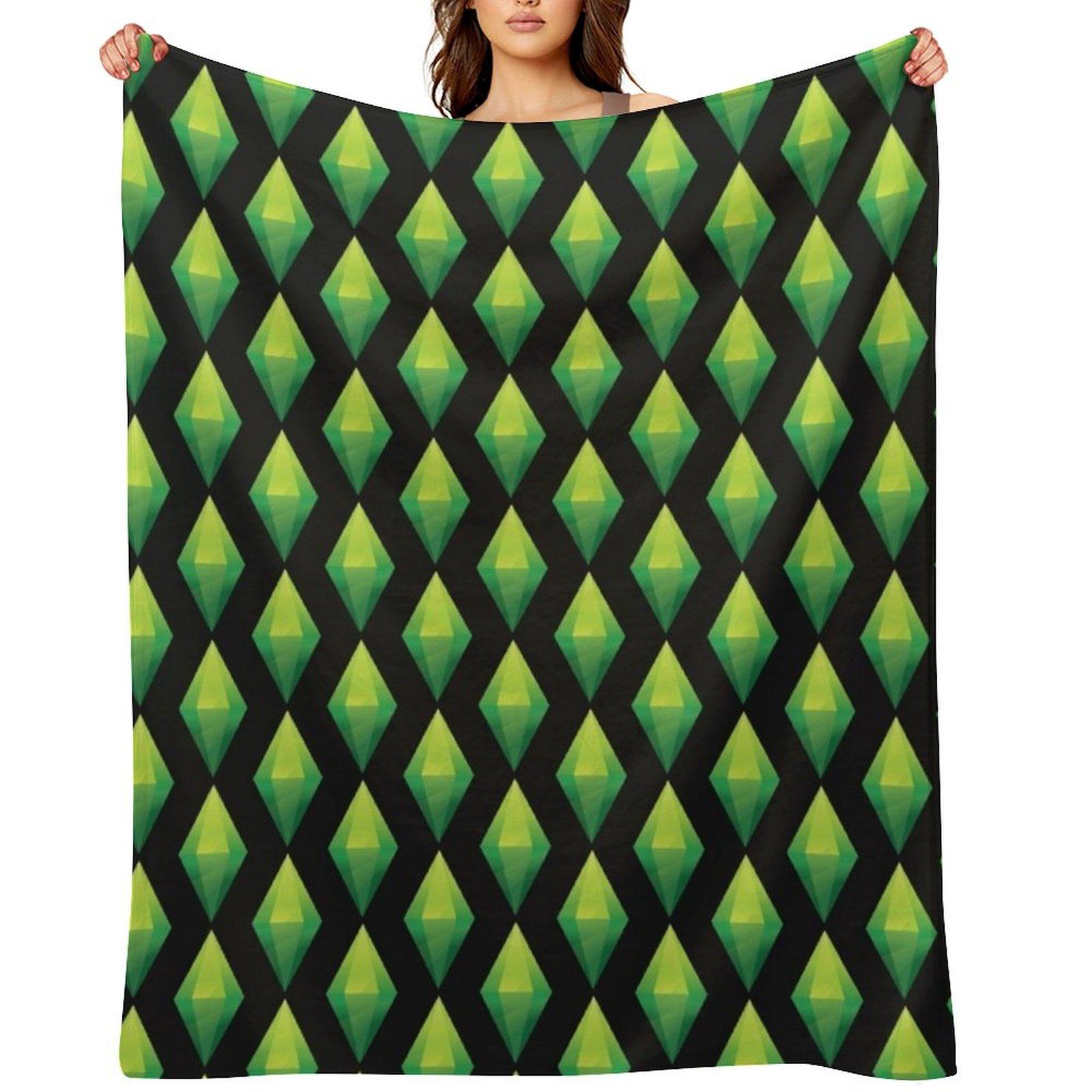 

Plumbob - The Sims Throw Blanket Luxury Brand Furrys Hair Plaid Blankets 30x40in