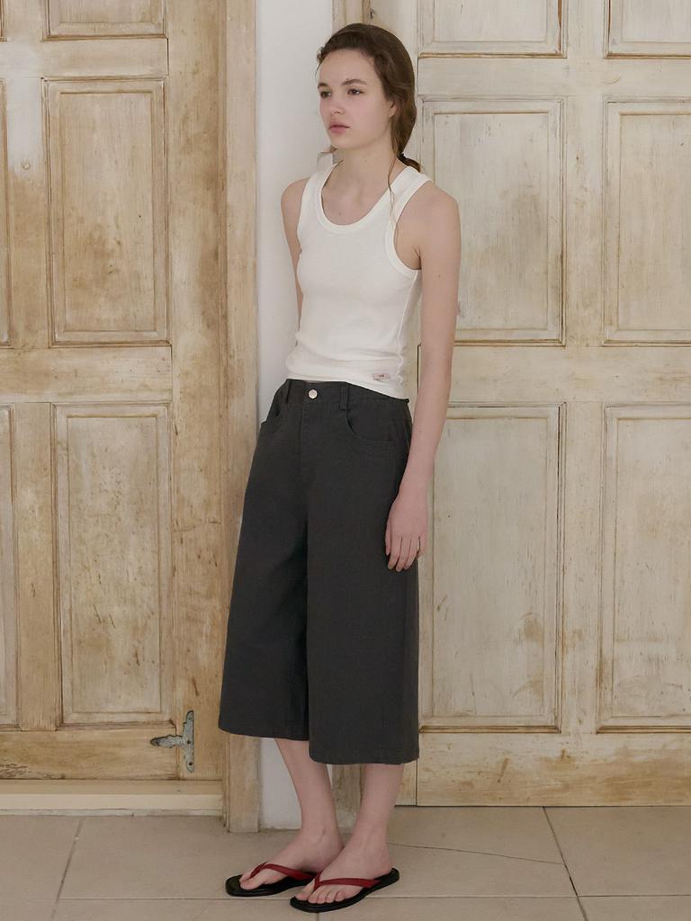 Elssibeui Midi Denim Pants_Charcoal