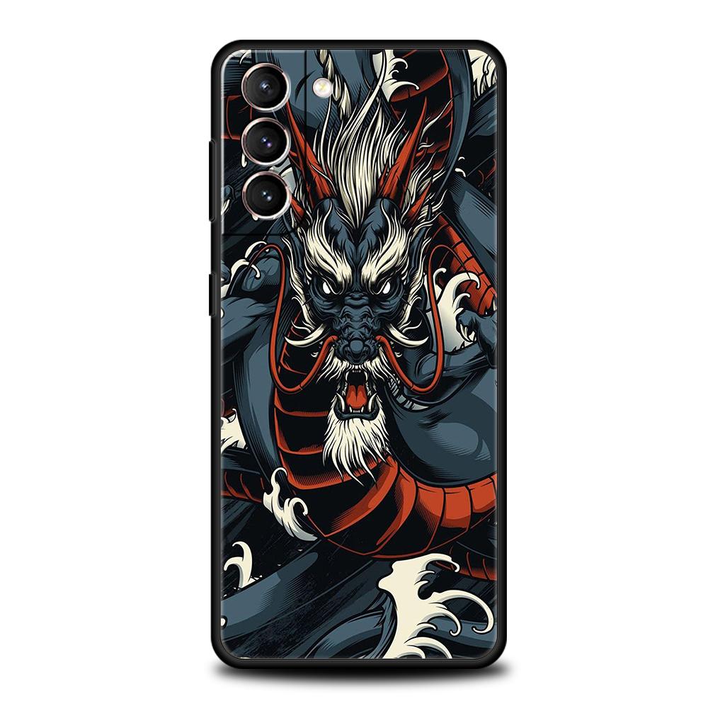 Cartoon Dragon Case for Samsung Galaxy S24 S23 S22 S20 S21 FE Ultra S24 S23 S10 S10E S9 S8 Plus 5G Silicone Phone Cover Capa Bag
