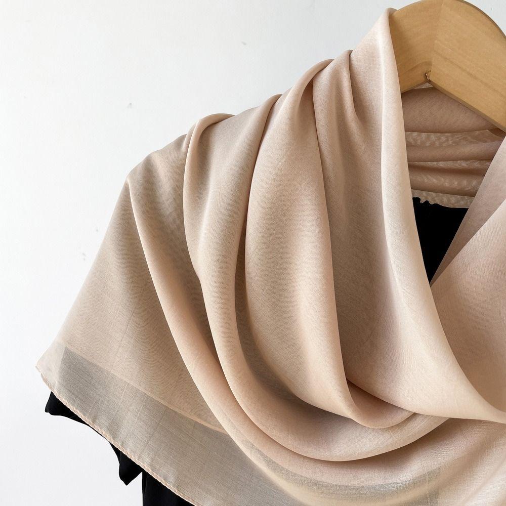 Solid Color Silk Scarves Thin Soft Fabric Bandana Scarf Elegant Square Scarves Head Covering