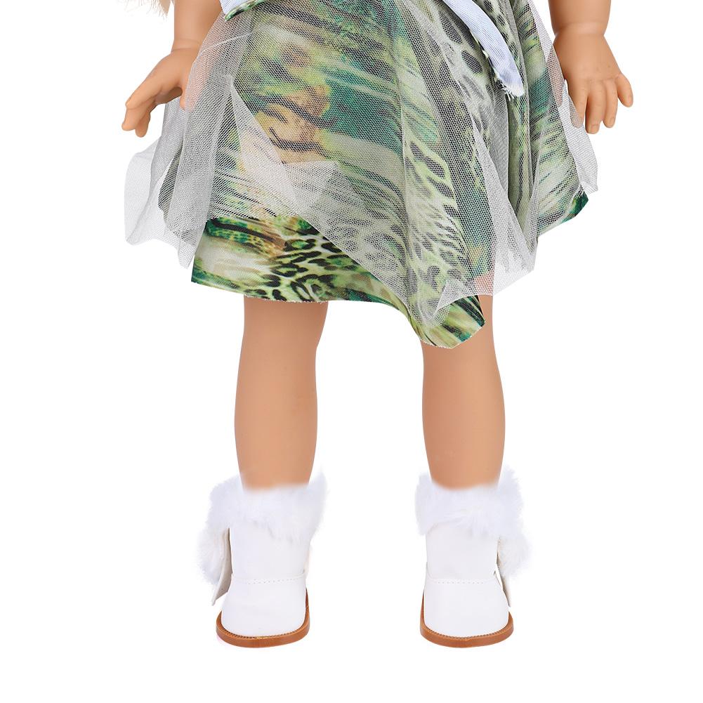 1 Pair Mini Doll Shoes Plush Winter Snow Boots Dolls Accessories for 18 Inch Dolls (White)