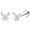 Drperfect 1Pair Flat Back Earrings for Women Surgical Steel Earrings for Sensitive Ears Hoop Stud Cartilage Tragus Piercings