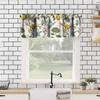 Retro Lemon Kitchen Valance, Summer Blue Birds Lemon Tree Nature Botanical Plants Flowers Hummingbird Spring Print Short Blackout Window Curtain for