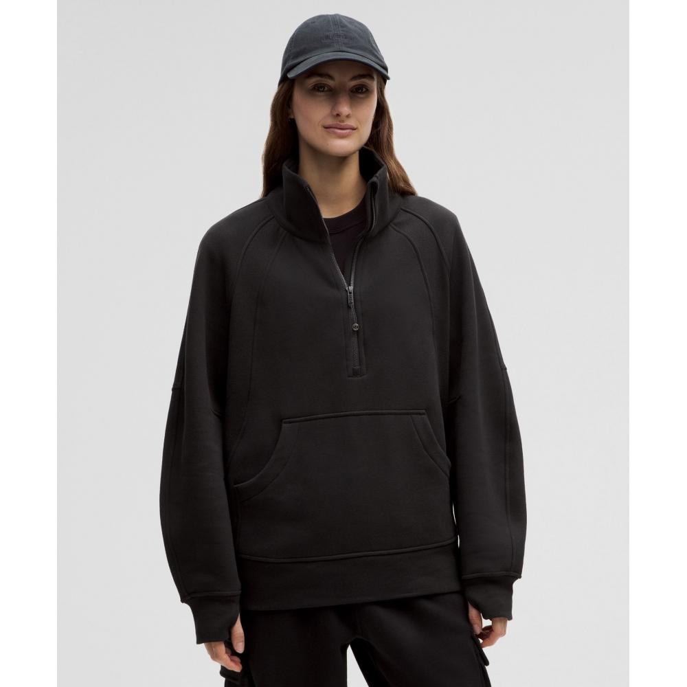 

Lululemon Scuba Oversized Воронкообразный воротник с застежкой-молнией на половину длины, черный XS/S