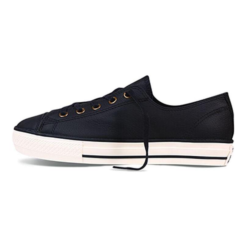 Converse Chuck Taylor All Star Leather Casual Slip Resistant Durable Low Top Skate Shoes Women Sneakers Black 551535C