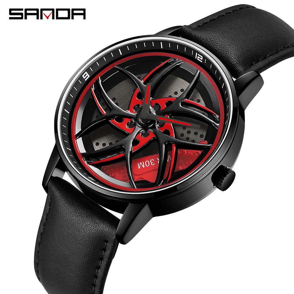 Sanda Meilleure Vente 1088 Montre pour Adolescent: Personnalisé, Cadran Rotatif 3D, Tendance, Quartz Étanche.