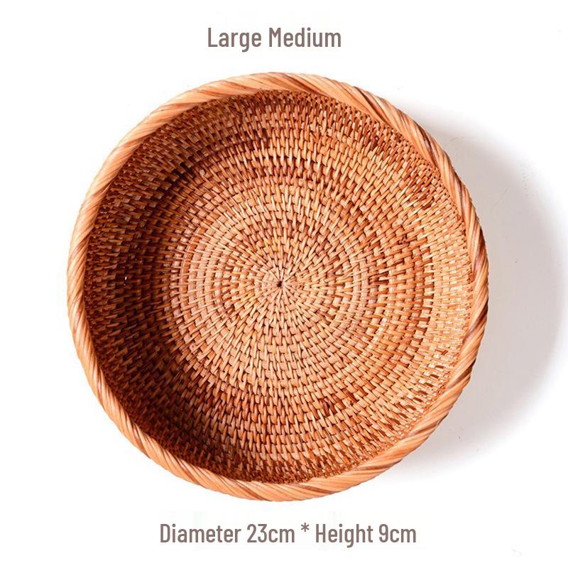 Vietnamese Handmade Woven Autumn Vine Basket for Snacks, Fruit, or Candy - Perfect for Living Room or Coffee Table.