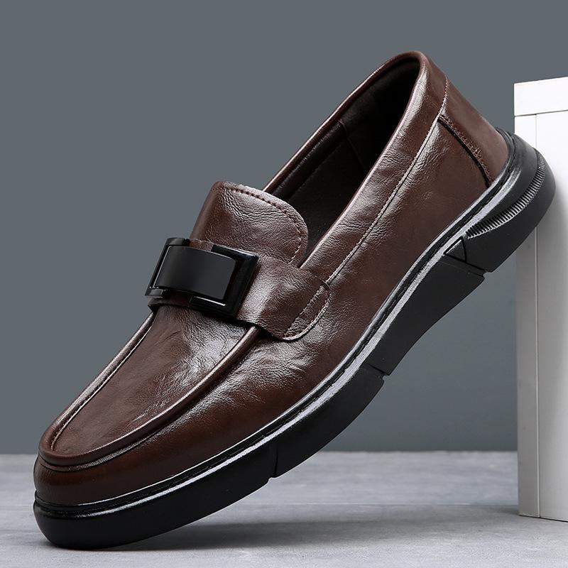 

Casual leather shoes business Korean version men s British style youth trend loafers men s shoes driving shoes 44