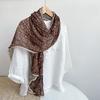 Autumn Winter Floral Scarf Retro Versatile Korean Version Cotton And Linen Scarves Women'S Thin Breathable Shawls