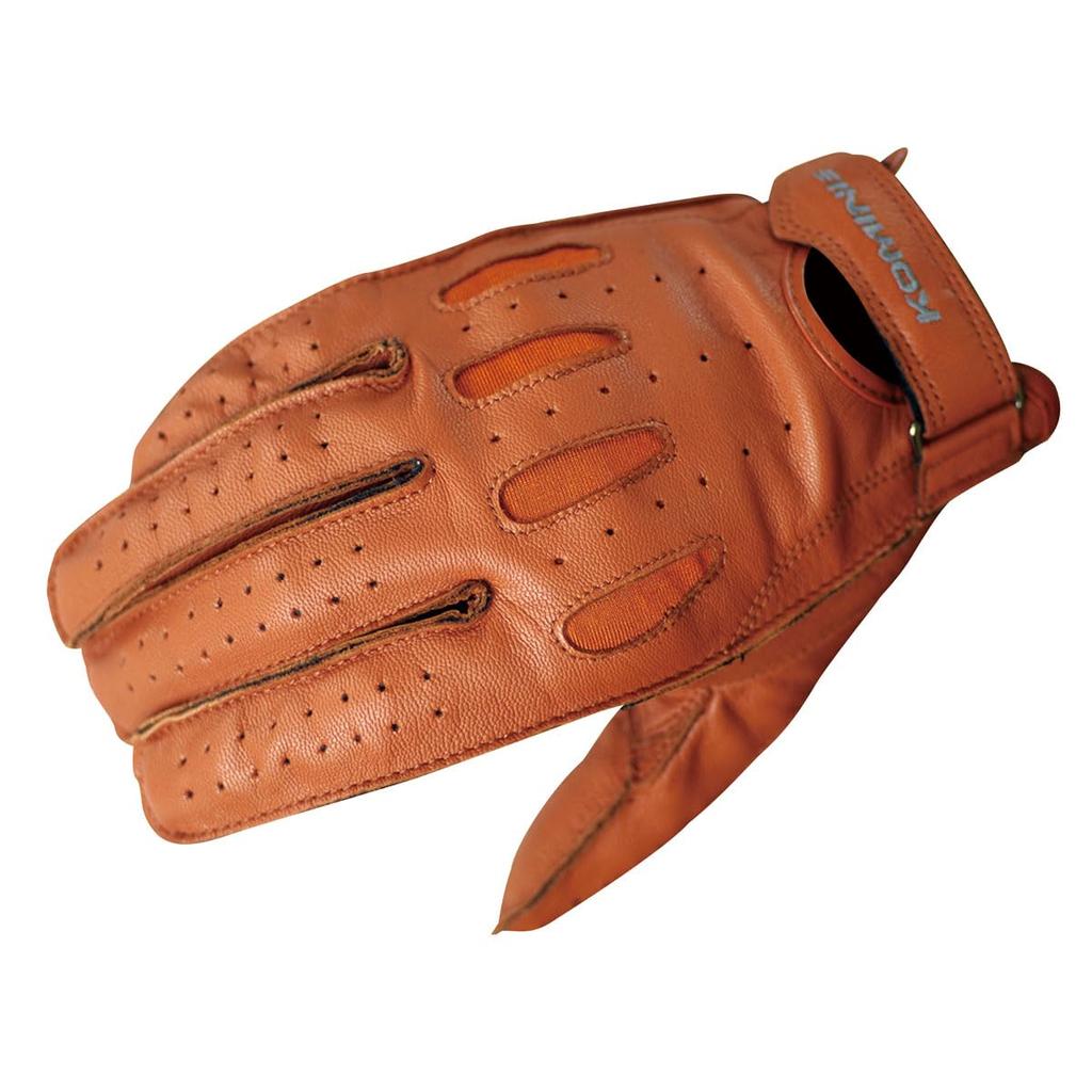 Komine Motorcycle Vintage Short Leather Size M Genuine for and Autumn Gloves, Brown, (GK-161 971), Leather, Spring, Summer,