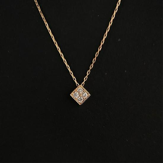 18K Gold-Plated Silver Zirconia Rhombus Pendant Necklace for Women - High-End Luxury Platinum