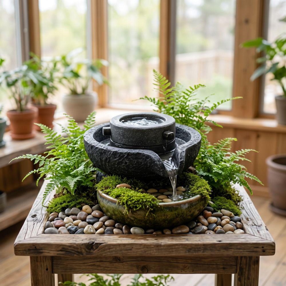 Resin Fish Tank Mini Water Mill Circulating Waterfall Waterfall Fountain Decor  Garden Decor