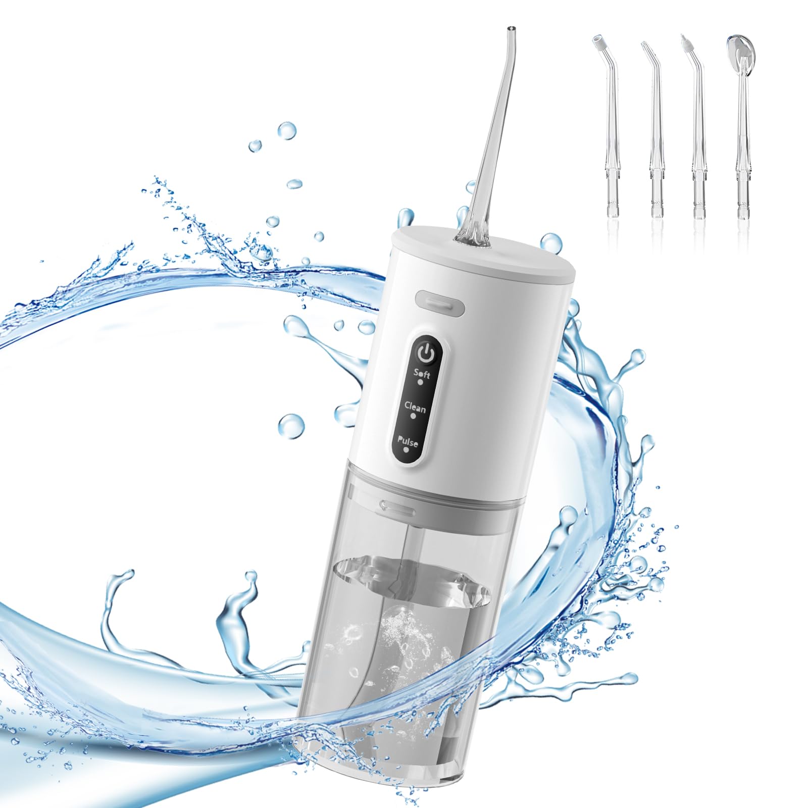 

Ирригатор для полости рта с 3 режимами подачи воды 280 мл 4 сменные насадки IPX7 Оральный USB Для Дома Для Бизнеса Включает Зарядку Режимы, Резервуар, Насадки, Для Начинающих белый