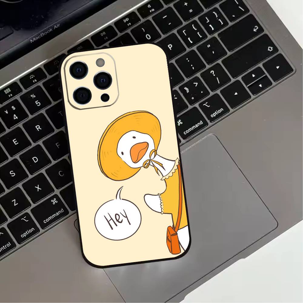 Cartoon Cute G-Goose  Phone Case For iPhone 17,16,15,14,13,12,11 Plus,Pro Max,XS,Soft Silicone Black Cover