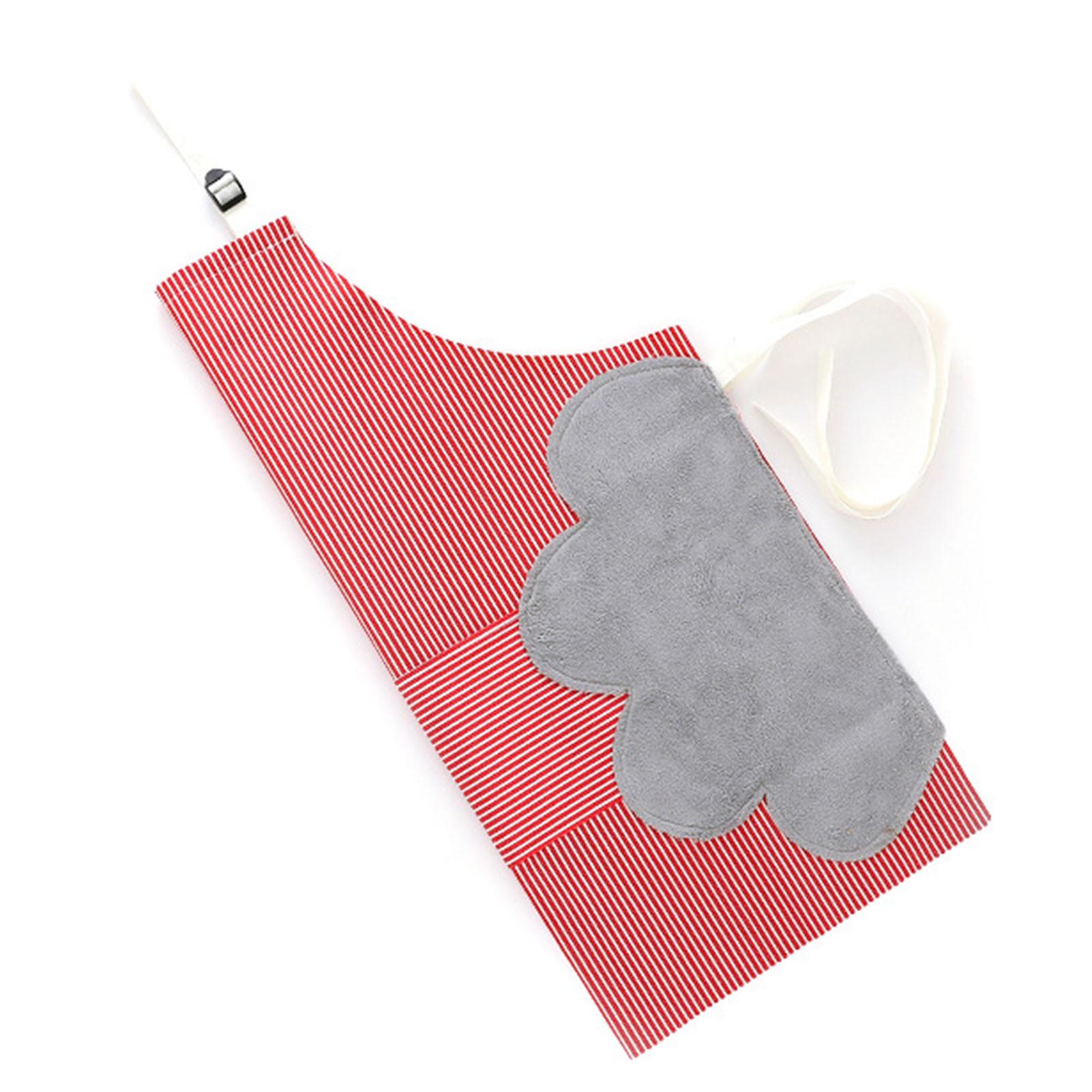 Kitchen Apron Waterproof Oxford Cloth Absorbent Coral Fleece Fabric Grease Proofing Cooking Waist Apron for Cooking Home
