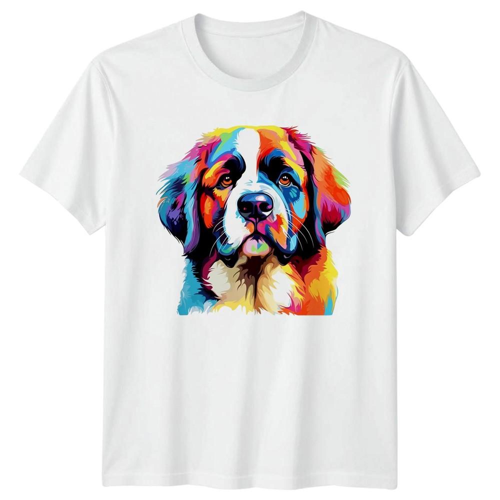 Colorful Saint Bernard TShirt Dog Lover Gift For Him And Her S