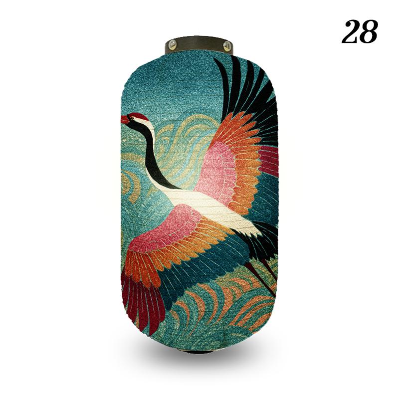 Japanese Style Lantern Ukiyo-e Style Flying-crane Printed Outdoor Bar Bistro Lantern Sushi Restaurant Hanging Lantern Decoration