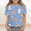 Roupas Casuais e da Moda de Páscoa para Crianças, Apresentando Coelhinhos, Ovos de Páscoa e Tops e Camisetas Estampados de Manga Curta.