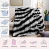 Furry Zebra Print Flannel Blanket Warm Soft Halloween Christmas Couch Warm Cozy Decorative Decor Gift For All Season