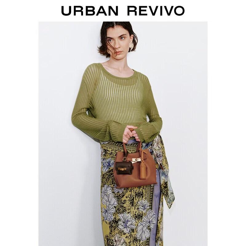 UR2026 Women s Retro Textured Knit Sweater XL