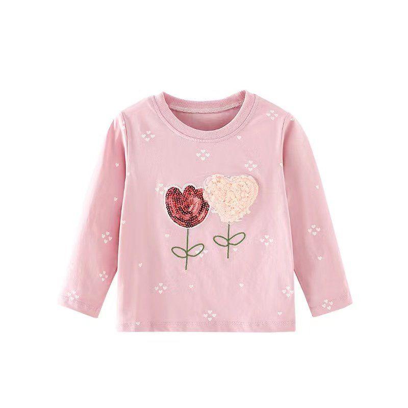 Children's Pink 3-Year-Old Autumn T-shirt Long Sleeve Base Shirt