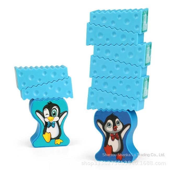 Penguin Stack Ice Blocks Tabletop Game, Family Fun Interactive Multiplayer Balance Challenge Stacking Toy for Kids