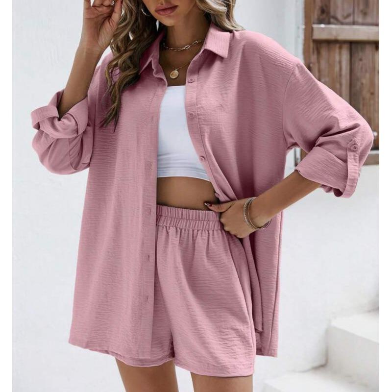 JPNTKY Women's Fashion Casual Short Sleeve POLO Neck Pants Suits