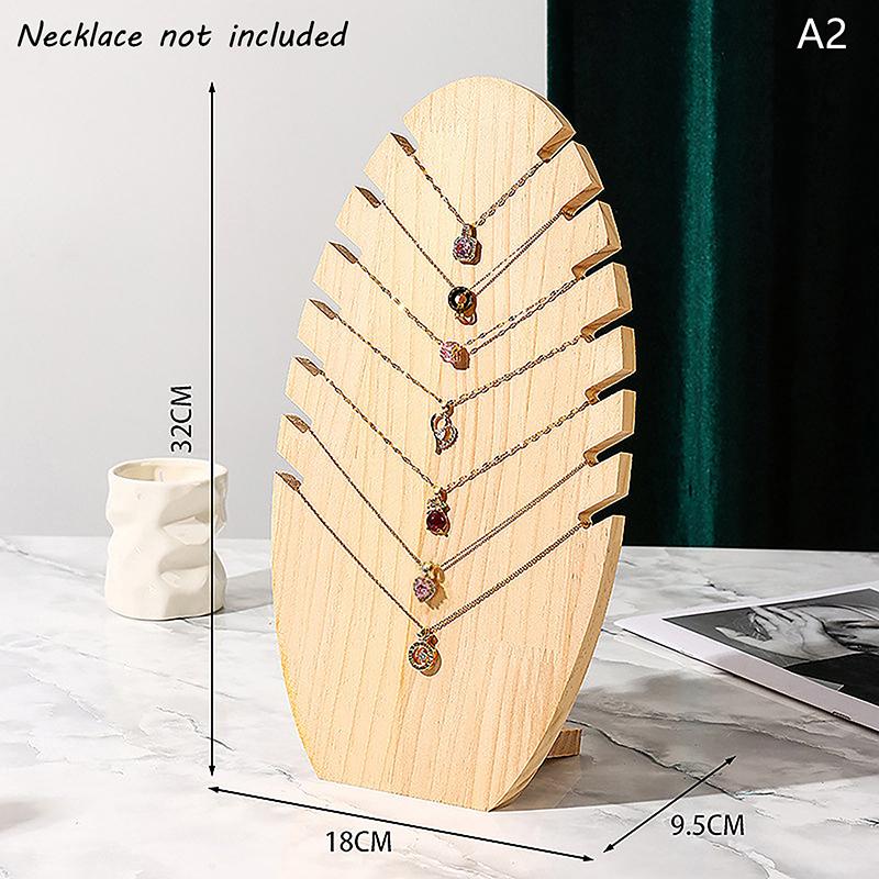 

Wood Flame Shape Jewelry Display Pendant Necklace Display Board Organizer Shelf Storage Holder Showcases