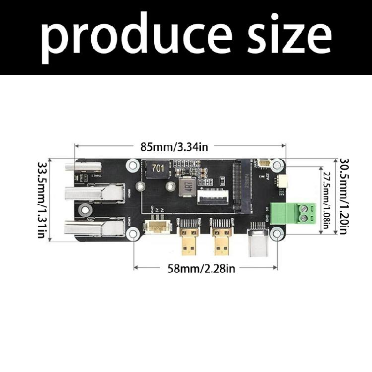 PCIe To M.2 Double HDTV Output Multifunctional Adapter Power Expansion Board 2230 Development Board Replacement