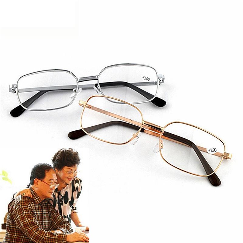1 tk Fashion Unisex kerge kullast metallraamiga eakate prillid hüperoopiaprillid