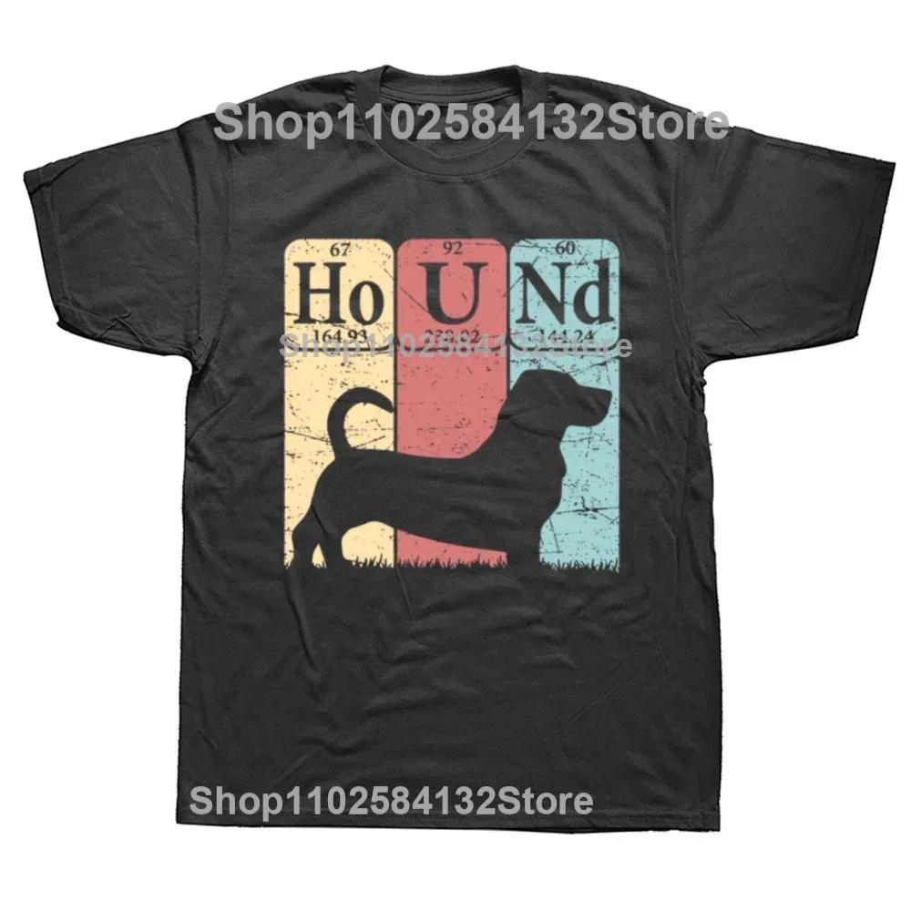 

Basset Hound Periodic Table Graphic Birthday Gift T Shirts Christmas Streetwear Short Sleeve Basset Hound Dog Lover Tshirt Men 4XL