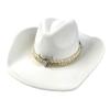 New Western Cowboy Hat Men'S And Women'S Bullhead Peachheart Top Woolen Jazz Hat Big Edge Top Hat