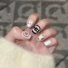 Cute Style Wear Nails Daily Short Nail Art Handmade Three-dimensional Pinching Glue Dopamine Color Removable Fake Nail Sheets