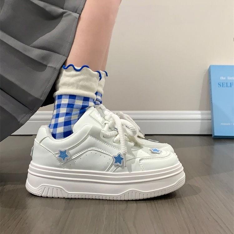 Fashion Women Platform Sneakers Korean White Shoes Spring Summer Vulcanize Cute Casual Footwear Skateboard Tennis Female