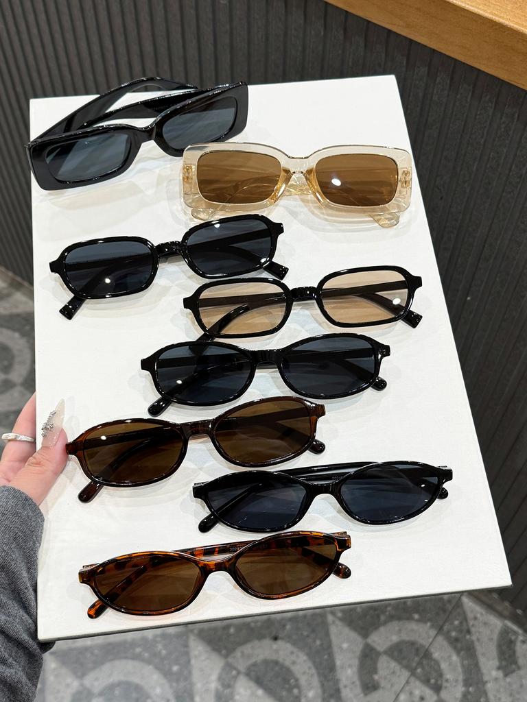 8Pcs European and American Retro Fashion Small Oval Frame Sunglasses for Both Men and Women, Stylish and Versatile