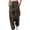 Women's Casual Pants High-waisted Belted Jogging Pants With Pockets