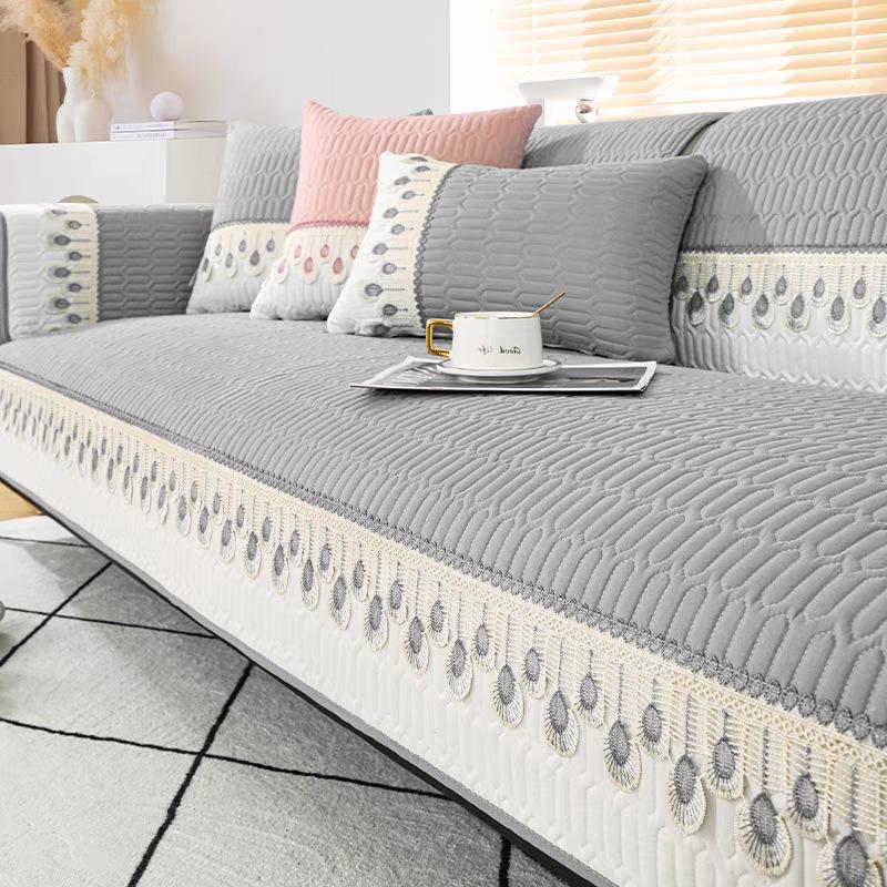 Универсальная подушка для дивана «Четыре сезона» с краем из стираного хлопка — фото 4