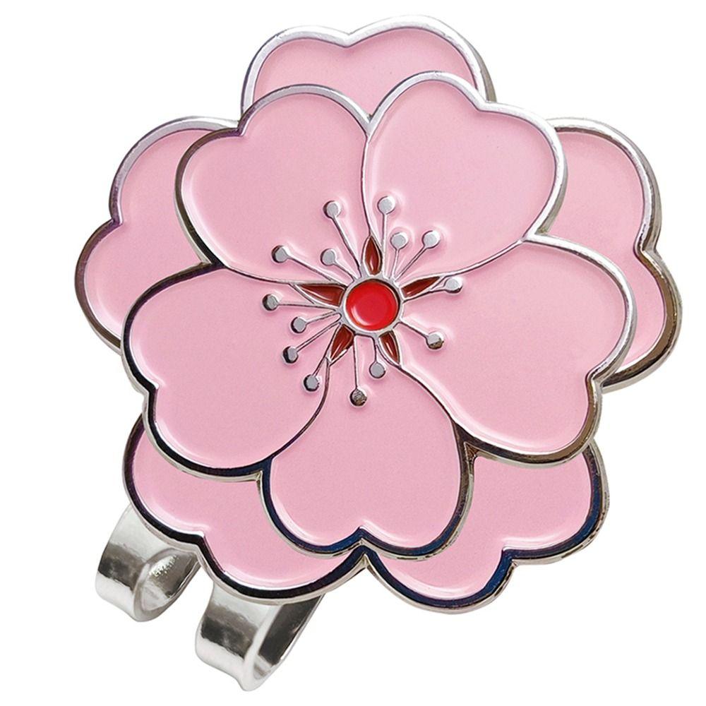 Aids Accessories Ball Position Mark Hat Marker Golf Putting Alignment Pink Flower Golf Hat Clip
