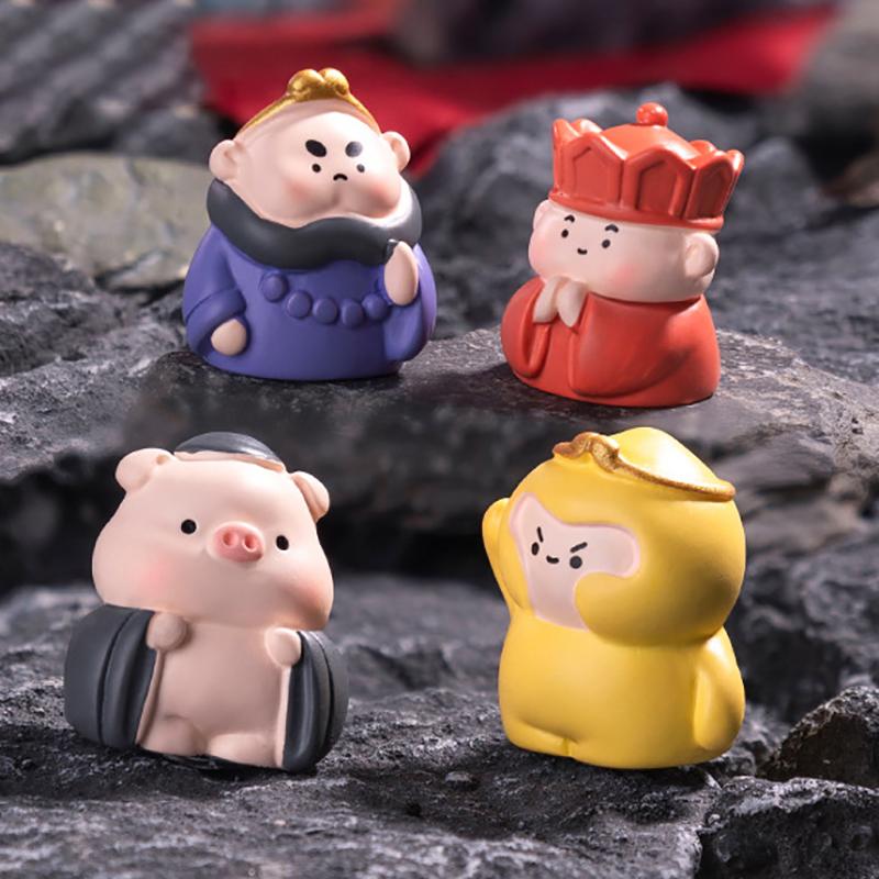 5Pcs/Set Cartoon Mini Resin Journey To The West Doll Miniatures Figurines Ornament Cute Fairy Garden Micro Landscape Diy Craft