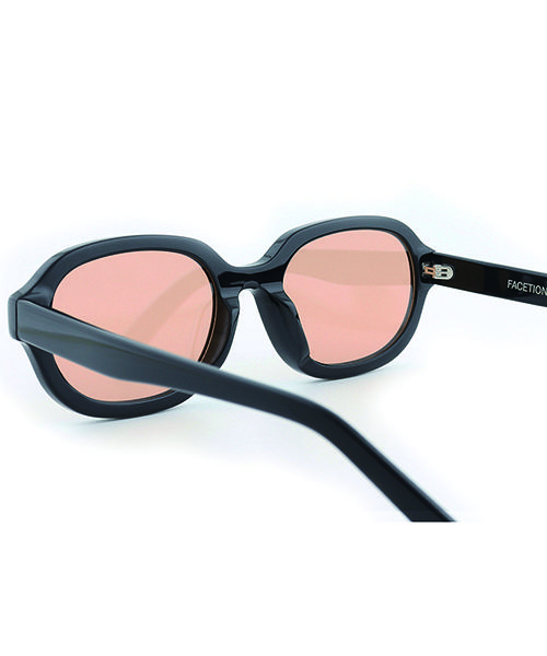 Peisyeon Black Oval Orange Lens Sunglasses 9017
