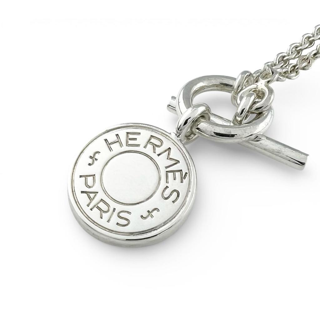Great HERMES Necklace Amulet Series Silver AG925 Women Used