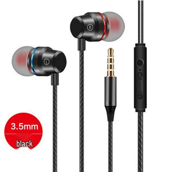 Type-C Red & Blue Circle In-Ear Metal Earphones with Mic & Volume Control, 3.5mm Universal Fit