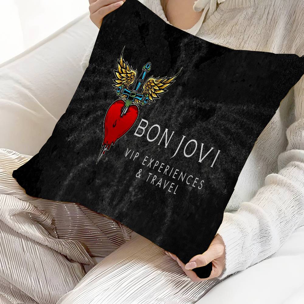 B-Bons J-Jovi Cushion Cover Pillow Cover Decor Pillowcase Printed Cushion Case For Couch