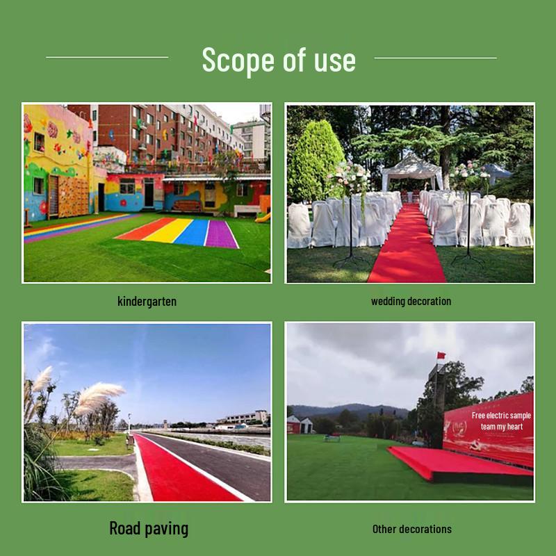 Simulation Red Bentgrass Carpet: Soundproof, Stain-Resistant Mat for Gateball Fields, Courtyards, and Wedding Areas.